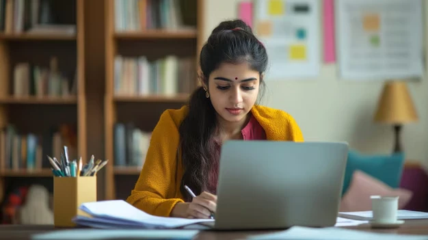 Girls Studying in Library